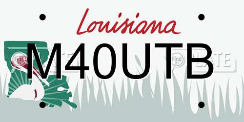 M40UTB Louisiana License Plate