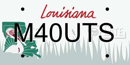 M40UTS Louisiana License Plate