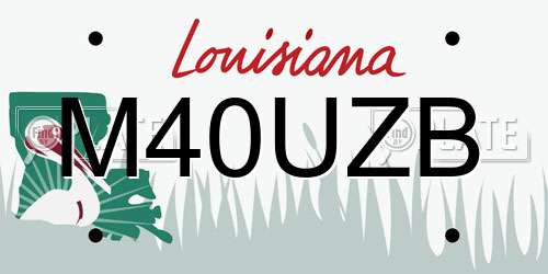 M40UZB Louisiana License Plate