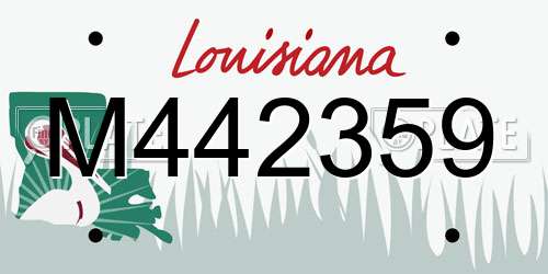M442359 Louisiana License Plate