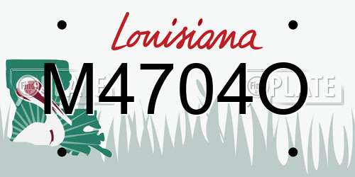 M4704O Louisiana License Plate