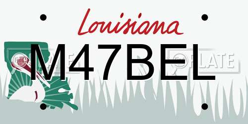 M47BEL Louisiana License Plate