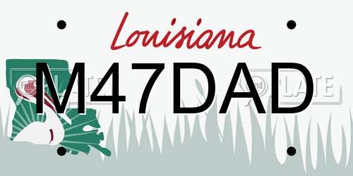 M47DAD Louisiana License Plate