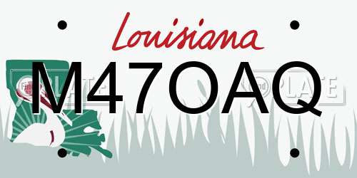 M47OAQ Louisiana License Plate