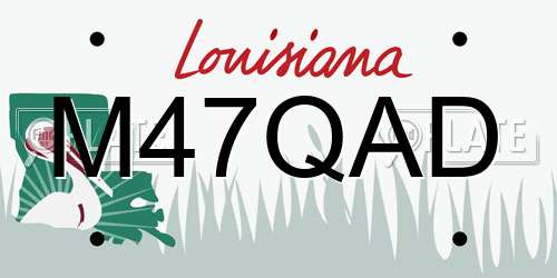 M47QAD Louisiana License Plate