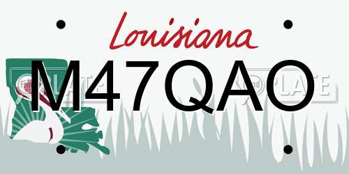M47QAO Louisiana License Plate