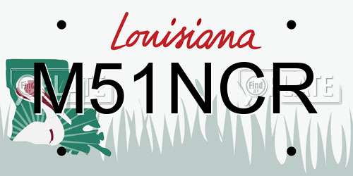 M51NCR Louisiana License Plate
