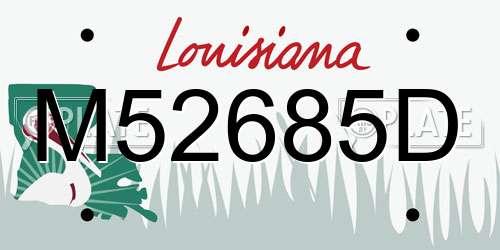 M52685D Louisiana License Plate