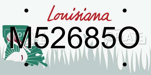 M52685O Louisiana License Plate