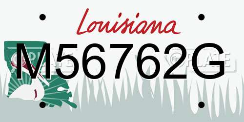 M56762G Louisiana License Plate