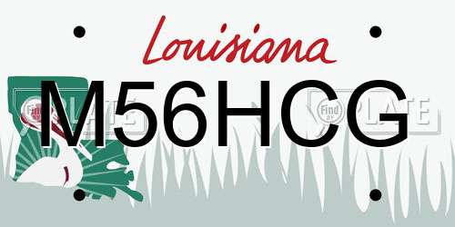 M56HCG Louisiana License Plate