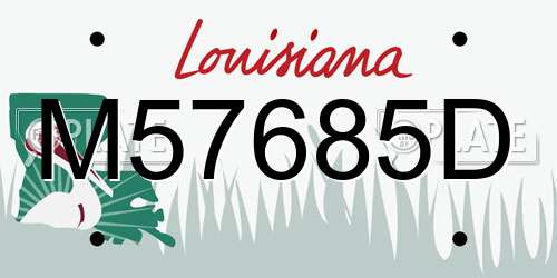 M57685D Louisiana License Plate