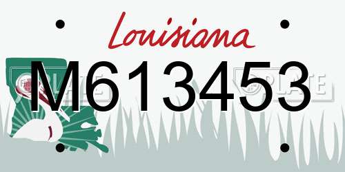 M613453 Louisiana License Plate