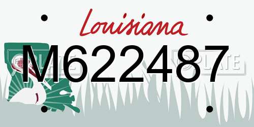 M622487 Louisiana License Plate
