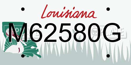 M62580G Louisiana License Plate
