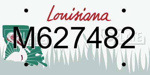 M627482 Louisiana License Plate