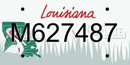 M627487 Louisiana License Plate