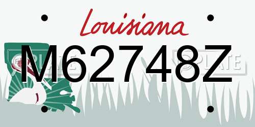 M62748Z Louisiana License Plate