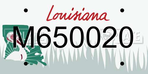M650020 Louisiana License Plate