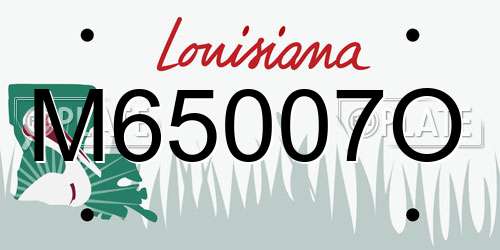 M65007O Louisiana License Plate
