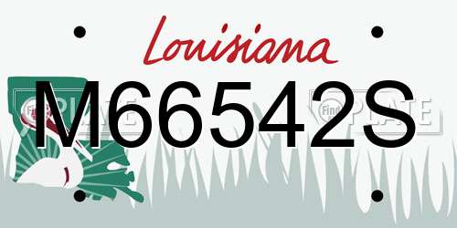 M66542S Louisiana License Plate