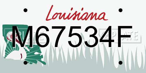 M67534F Louisiana License Plate