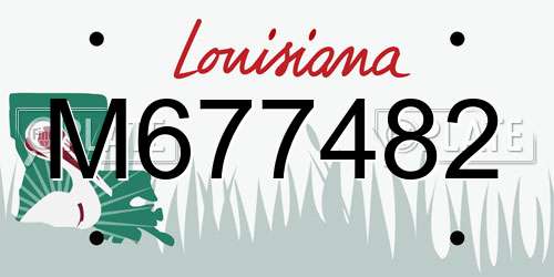 M677482 Louisiana License Plate
