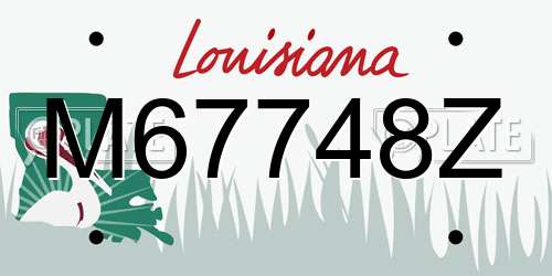 M67748Z Louisiana License Plate