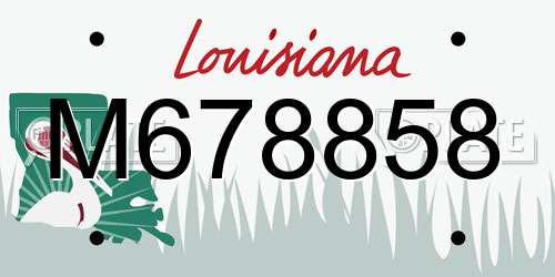 M678858 Louisiana License Plate