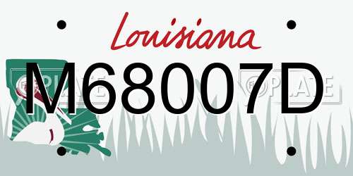 M68007D Louisiana License Plate