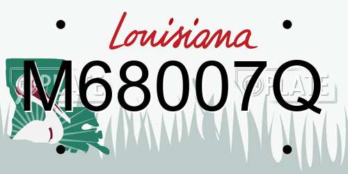 M68007Q Louisiana License Plate