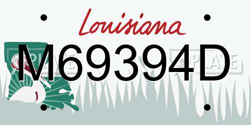 M69394D Louisiana License Plate