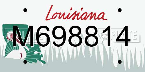 M698814 Louisiana License Plate