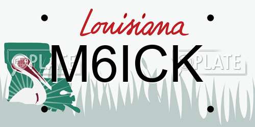 M6ICK Louisiana License Plate