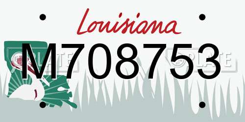 M708753 Louisiana License Plate