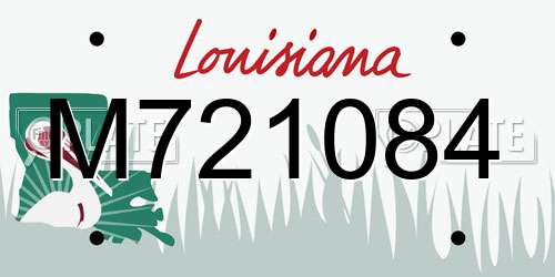M721084 Louisiana License Plate