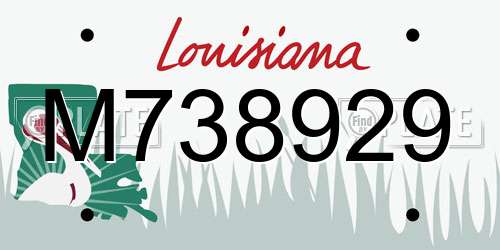M738929 Louisiana License Plate