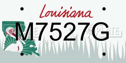 M7527G Louisiana License Plate