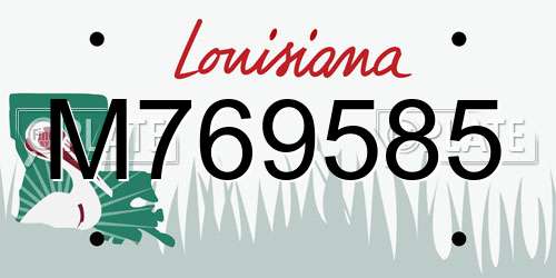 M769585 Louisiana License Plate