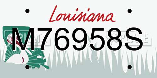 M76958S Louisiana License Plate