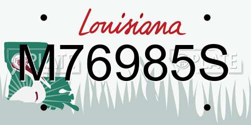 M76985S Louisiana License Plate