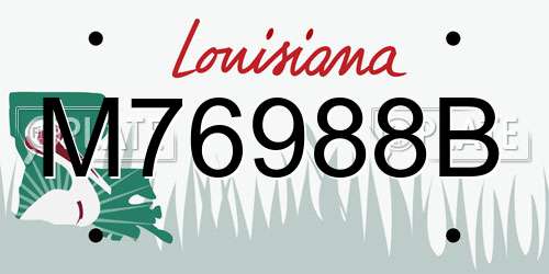 M76988B Louisiana License Plate