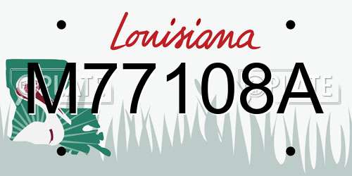 M77108A Louisiana License Plate