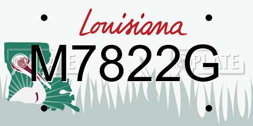 M7822G Louisiana License Plate