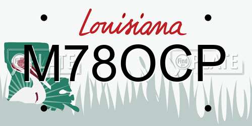 M78OCP Louisiana License Plate
