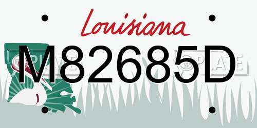 M82685D Louisiana License Plate