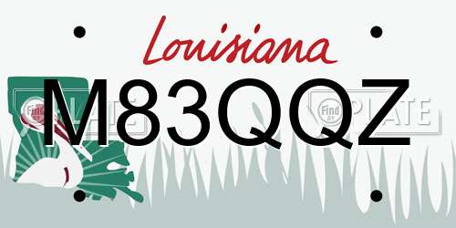 M83QQZ Louisiana License Plate