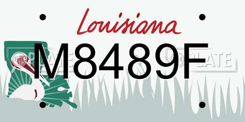 M8489F Louisiana License Plate