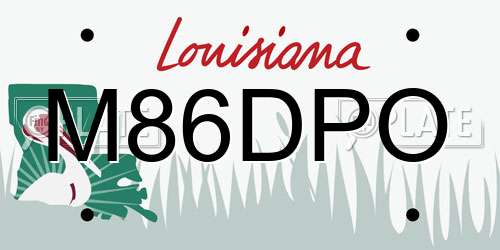 M86DPO Louisiana License Plate