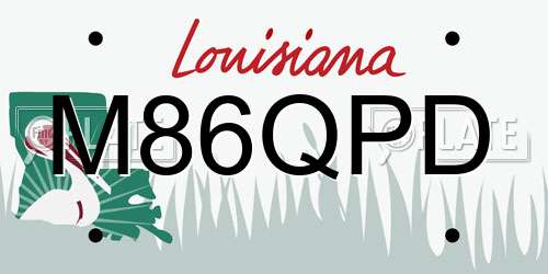 M86QPD Louisiana License Plate